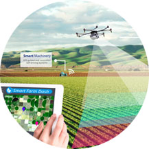 Drone used in monitoring agriculture.
