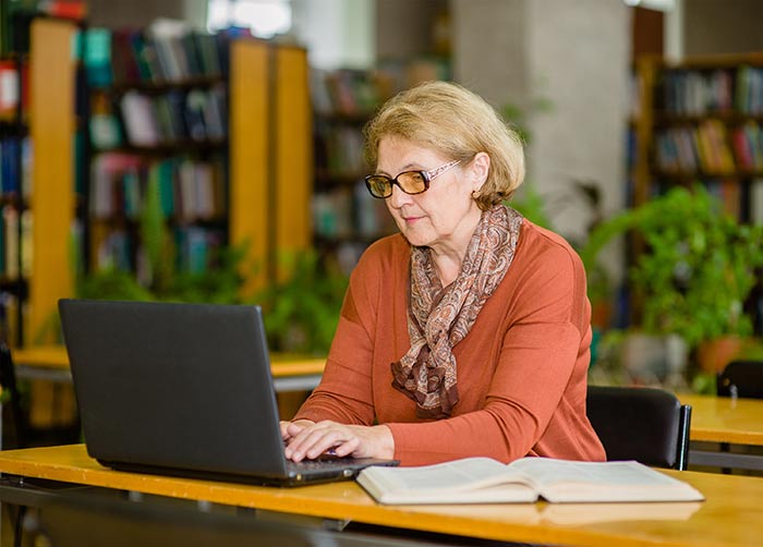 Teacher looking up safety