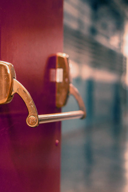 School Door Open With Security